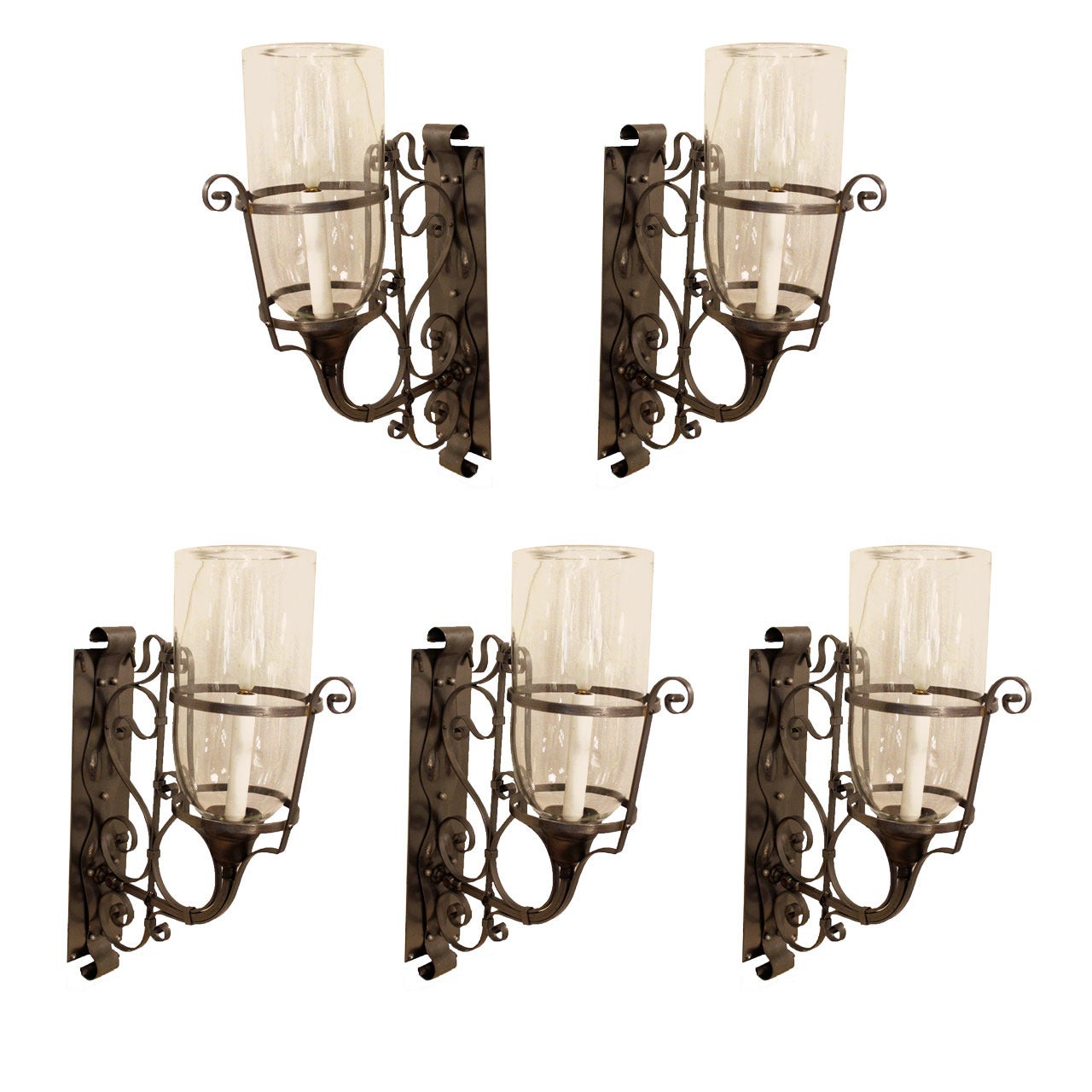 Antique Wall Sconce with Hurricane Glass