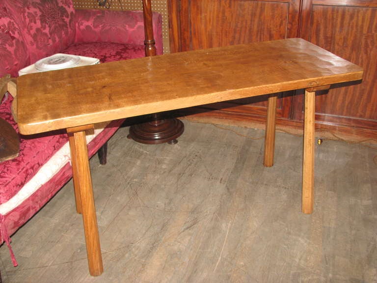 "Mouseman" Oak Pub Table with Rectangular Top