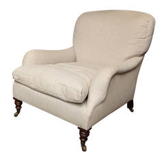 Howard Style Upholstered Library Armchair