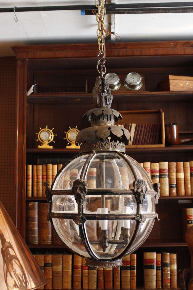 Very rare style antique globe lantern.