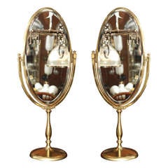 Pair Of Brass Dressing Mirrors