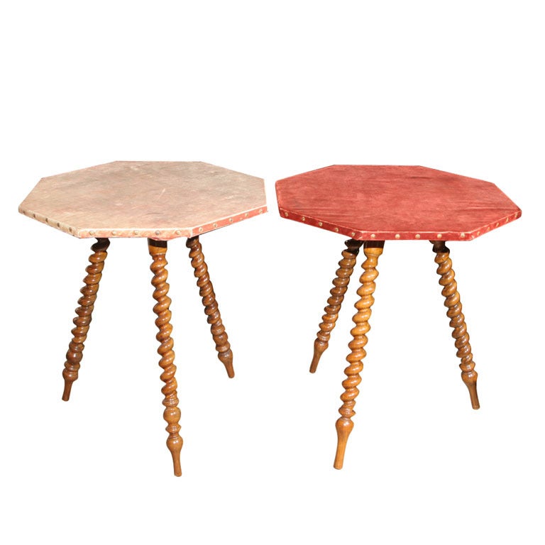 Arts & Crafts Barley Twist Tables-Pair