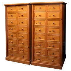 Pair of Oak Collectors Cabinets