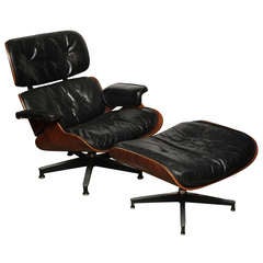 Antique Eames Chair and Ottoman