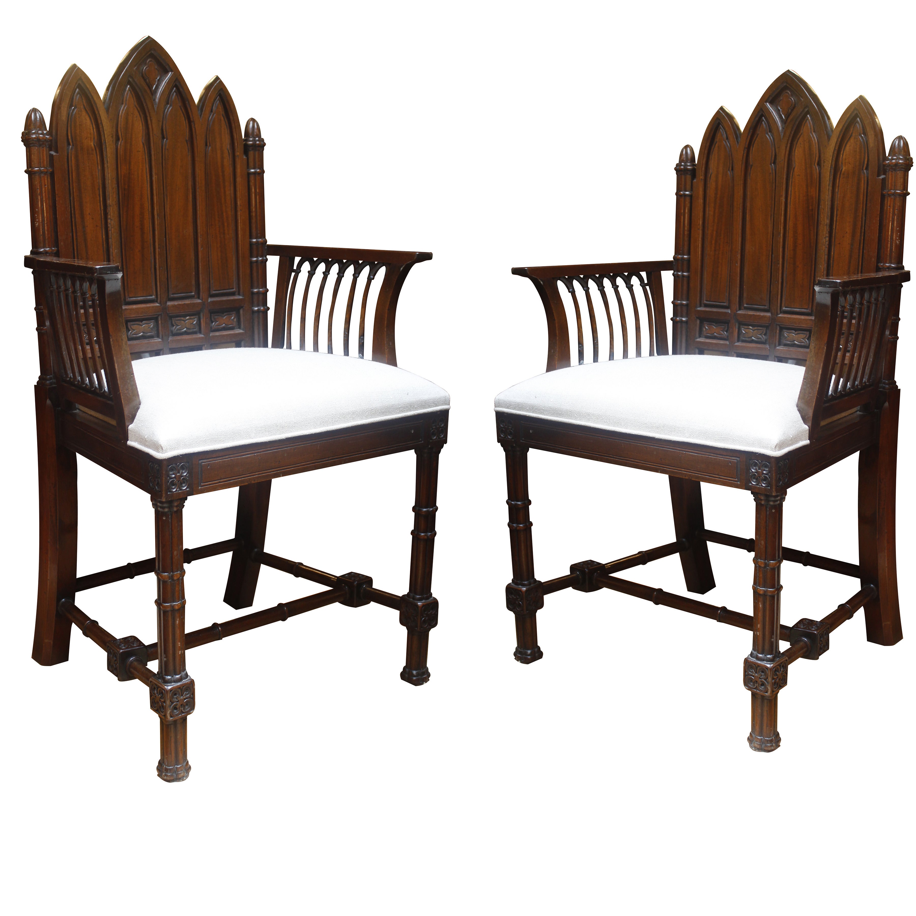 Pair of Mahogany Armchairs