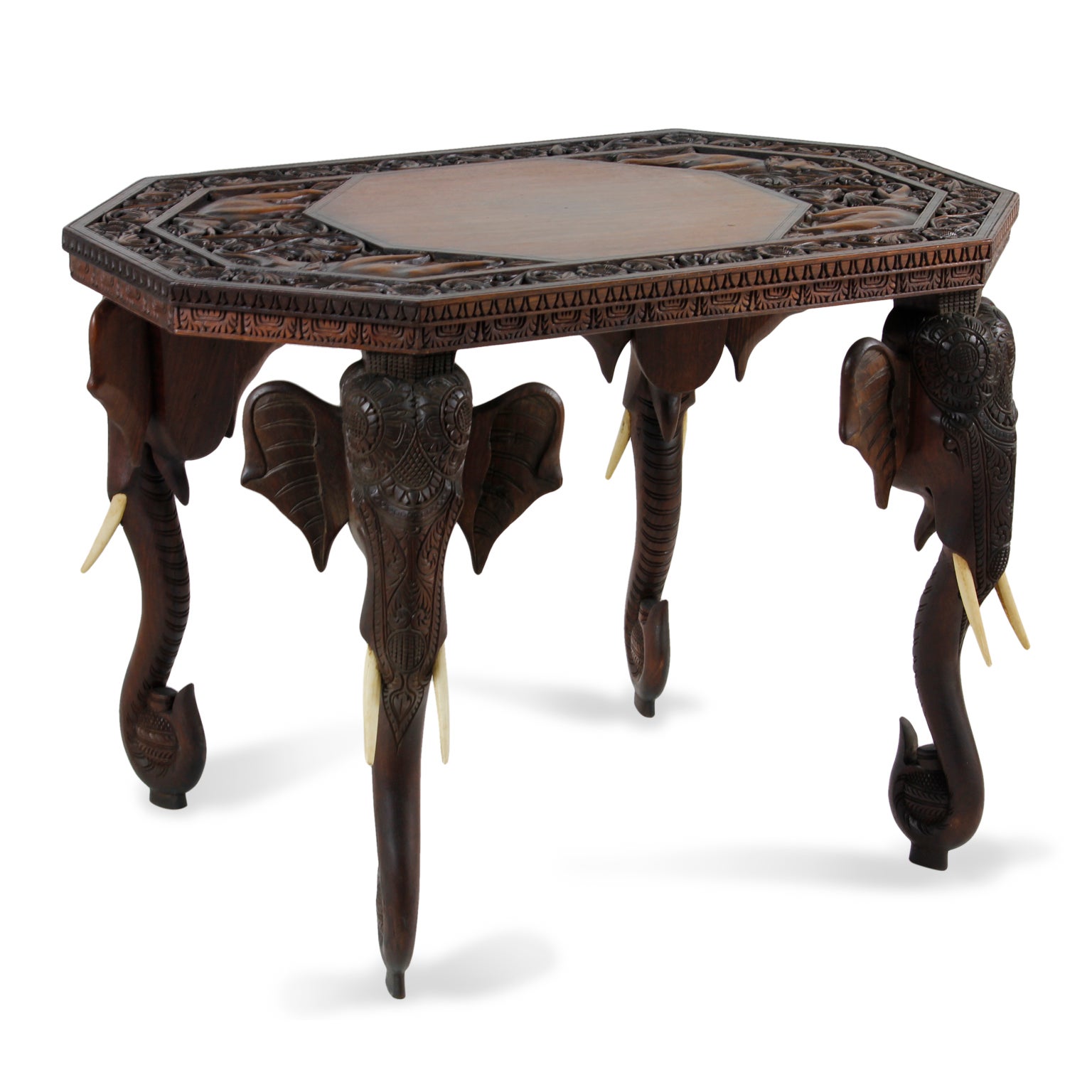 Anglo Indian or Burmese Elephant Motif Table