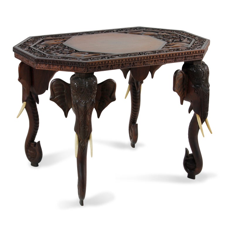 Burmese Elephant Motif Table At 1stdibs, Elephant Coffee Table In India