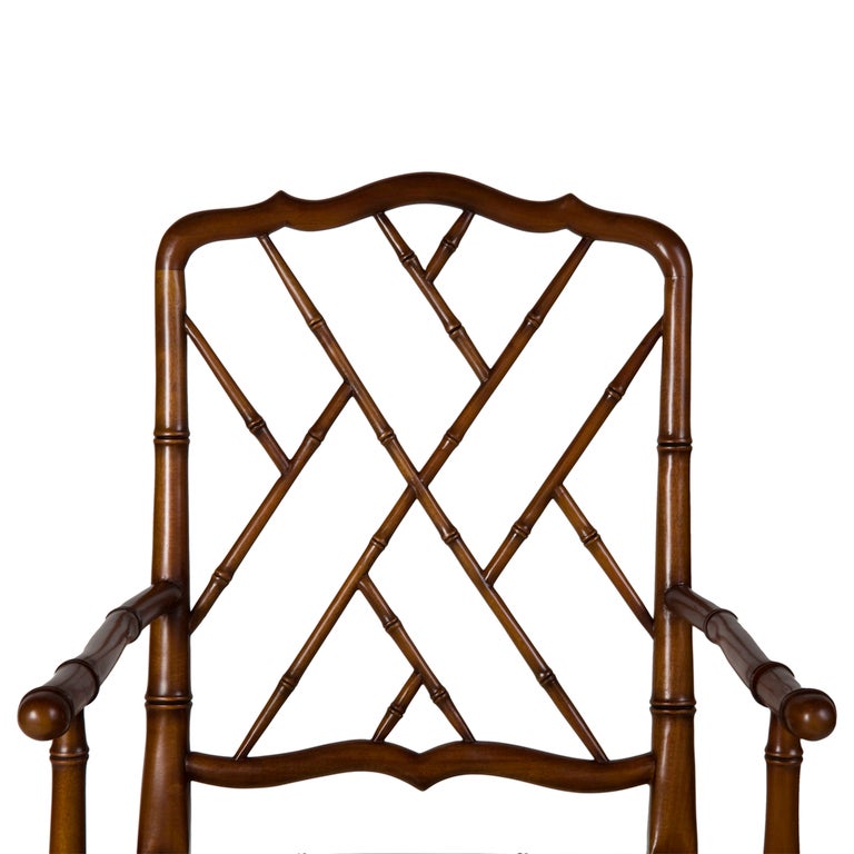 Indonesian Set of Six Faux Bamboo Chairs