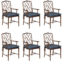 Set of Six Faux Bamboo Chairs