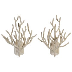A Pair of Faux Coral Wall Sconces