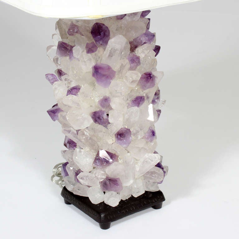 Pair of Arthur Court Rock Crystal and Amethyst Lamps 1