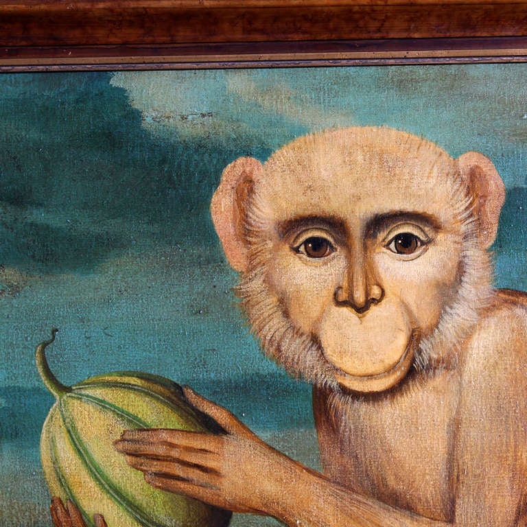 Paire de peintures de singes à l'huile sur toile par William Skilling 2