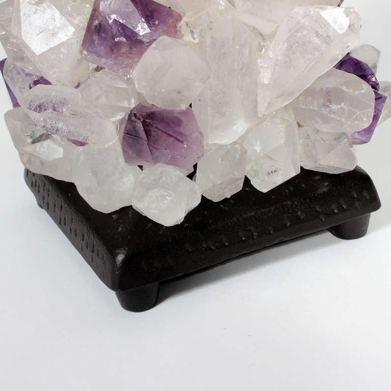 Pair of Arthur Court Rock Crystal and Amethyst Lamps 2