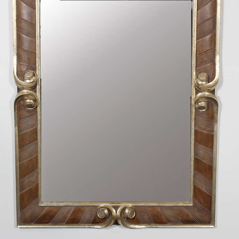 British Colonial Carved and Silver Gilt Rectangular Mirror