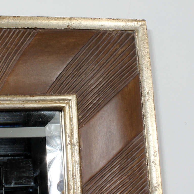 Carved and Silver Gilt Rectangular Mirror In Good Condition In Palm Beach, FL