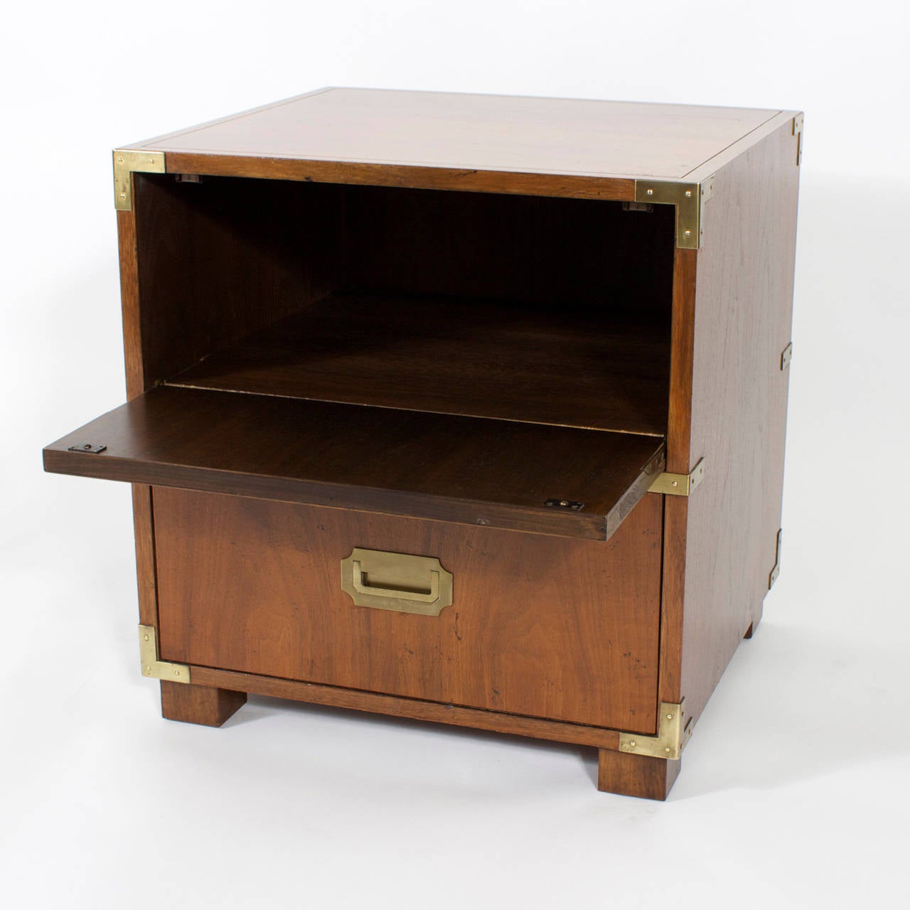 20th Century Pair of Campaign Style Baker Nightstands