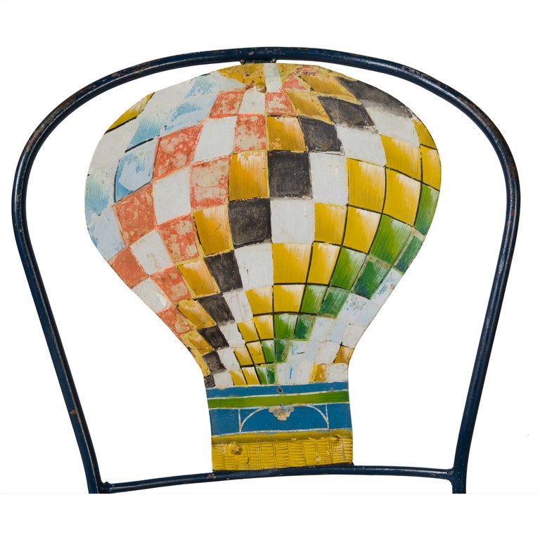 Mid-20th Century Three-Piece Cafe Set Decorated with Painted Air Balloons