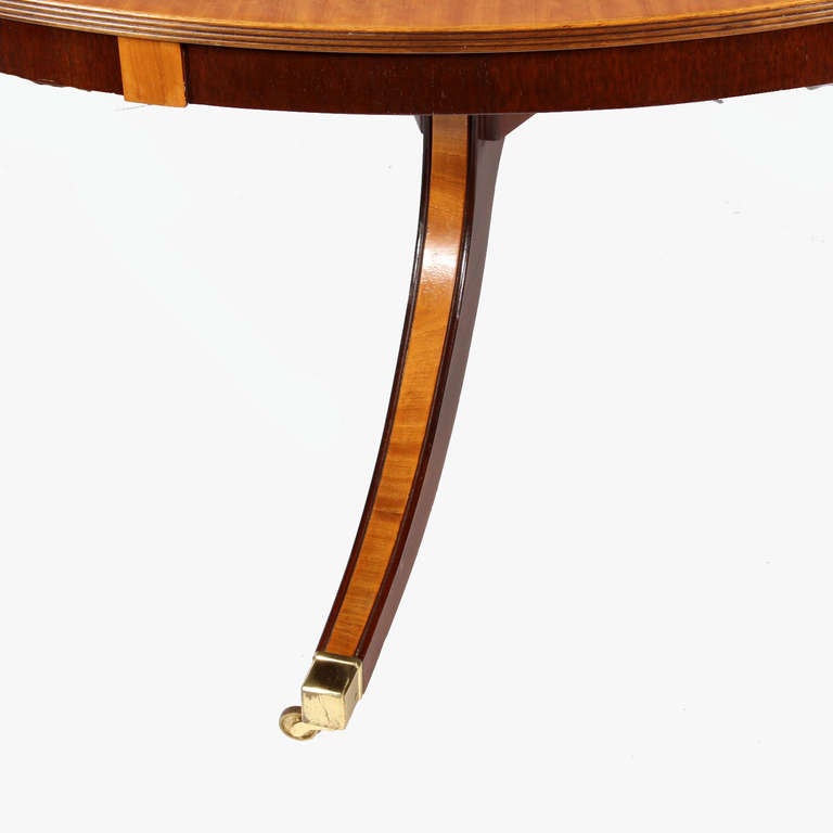 Custom Round Inlaid Mahogany Banded Dining Table 2