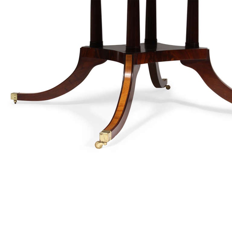 Custom Round Inlaid Mahogany Banded Dining Table 1