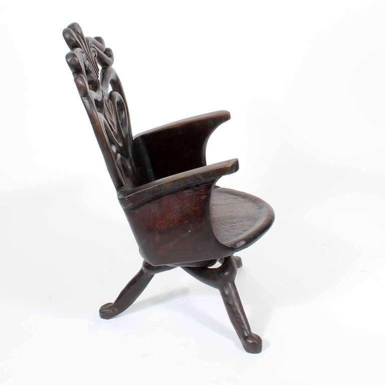 Central African African Carved Hardwood Chair