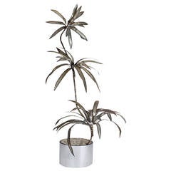 Midcentury Hand-Cut Steel Dracaena Palm