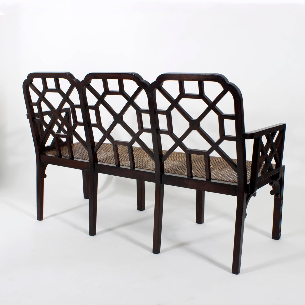 Mid-Century Chinese Chippendale Settee 1
