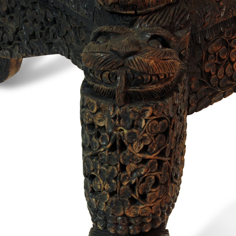 19th Century Carved Anglo Indian or Burmese Sette