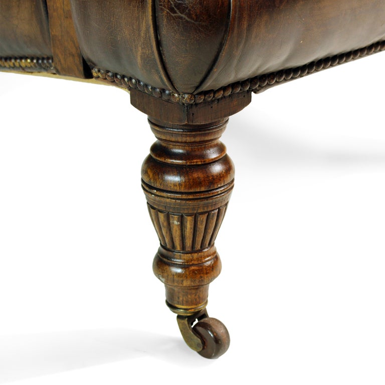 British Pair of Leather Library Chairs