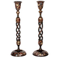 Pair of Kashmiri Candlesticks