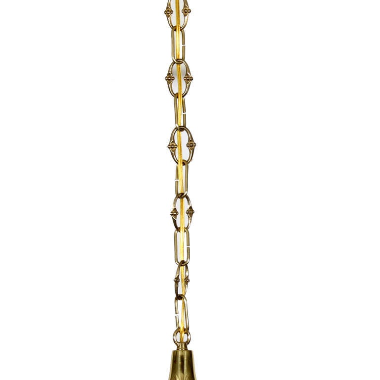 3 Etched Brass Lotus Pendant Lights, Lamps or Chandeliers Feldman 1