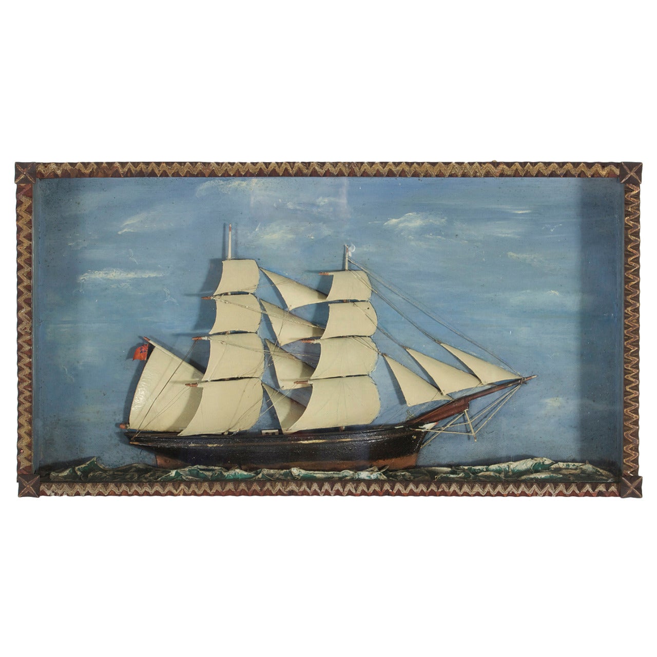 19th C. English Sailing Ship Diorama