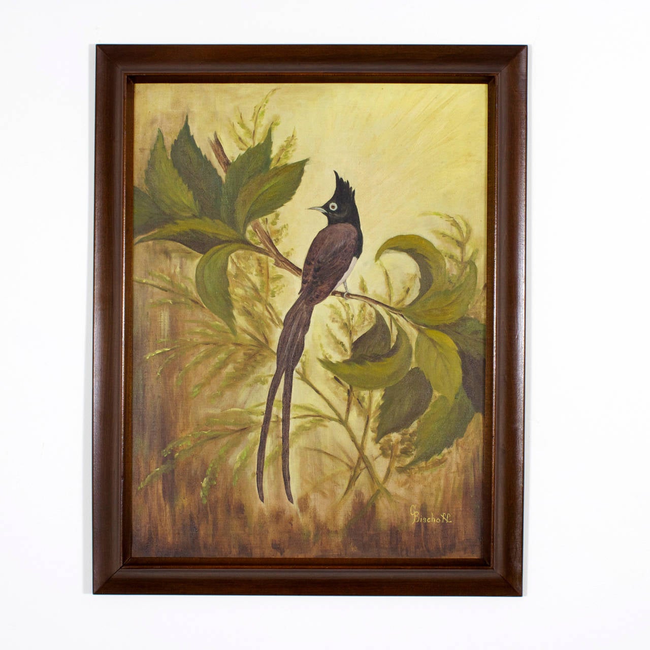 Set of Four Oil on Canvas Tropical Bird Paintings In Excellent Condition In Palm Beach, FL