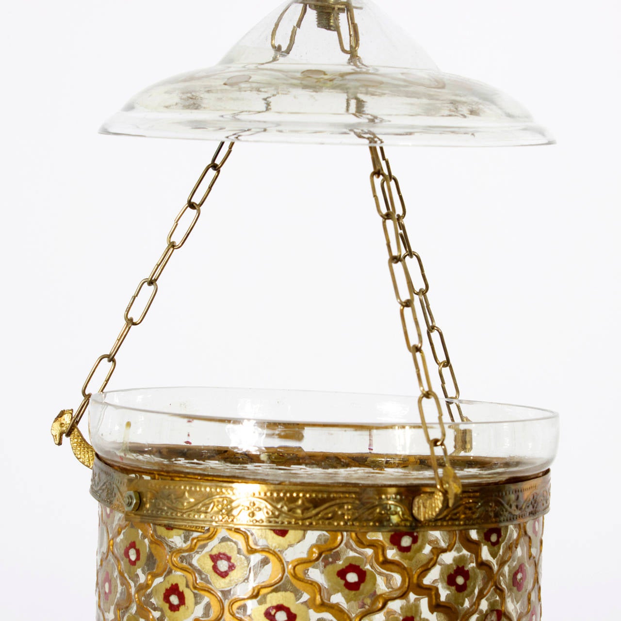 19th Century Enamelled Bell Jar Candle Lights with Smoke Bells, Ten Available 1