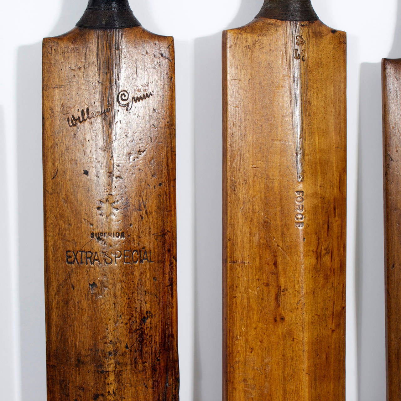 20th Century Collection of Fvie Cricket Bats, Great Color and Patina