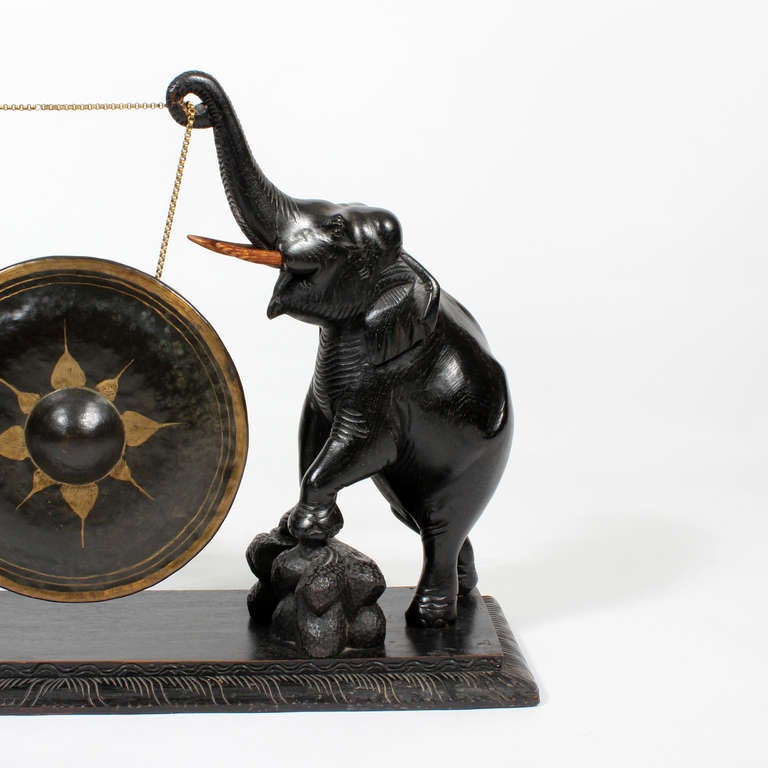 Early to Mid 20th Century Large Elephant Dinner Gong In Excellent Condition In Palm Beach, FL