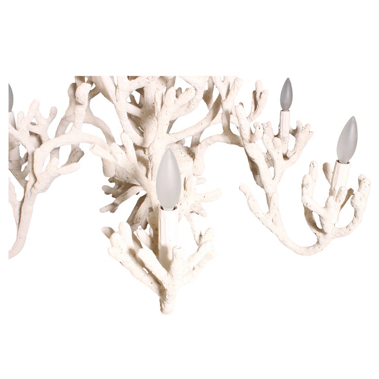 Large Faux Coral Chandelier In Excellent Condition In Palm Beach, FL