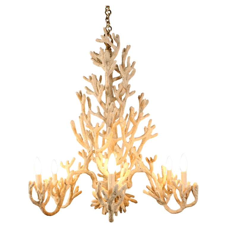 American Large Faux Coral Chandelier