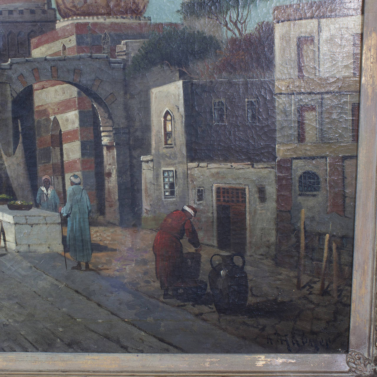 19. Jahrhundert Orientalist Öl auf Leinwand Gemälde im Angebot 1