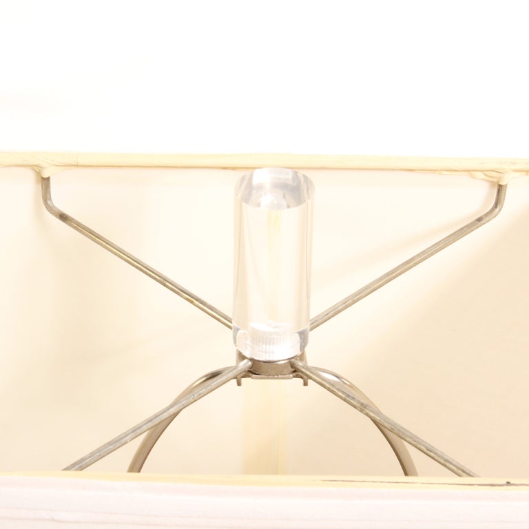 Signed Van Teal Lucite Giraffe Pattern Lamps 1
