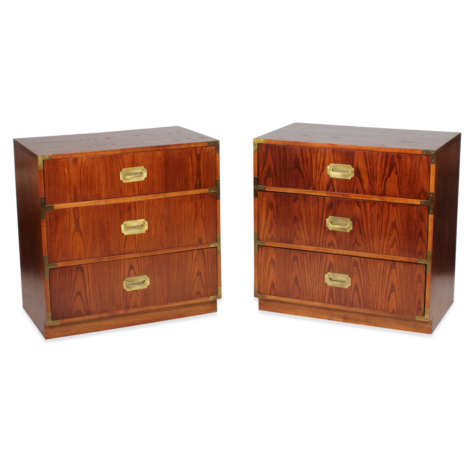 A Pair of Fruitwood Campaign Style Chests
