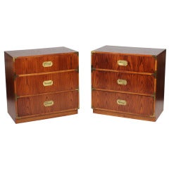 A Pair of Fruitwood Campaign Style Chests