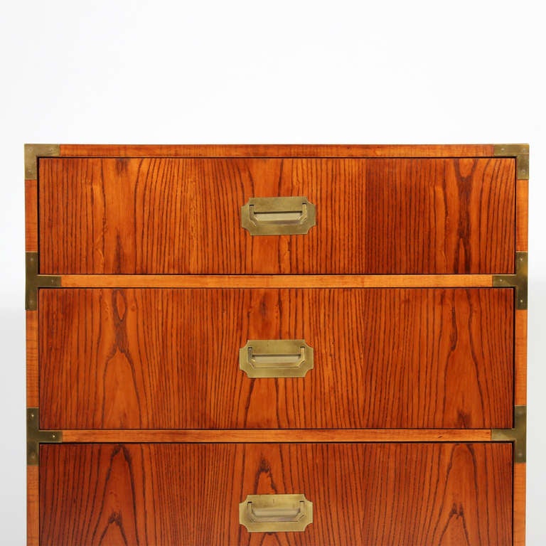 American A Pair of Fruitwood Campaign Style Chests
