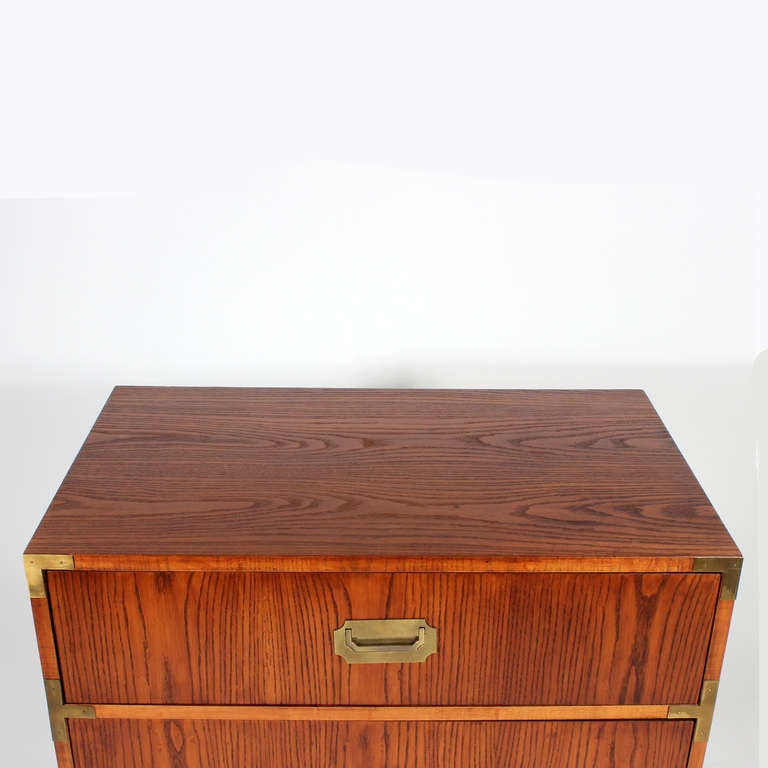 Late 20th Century A Pair of Fruitwood Campaign Style Chests