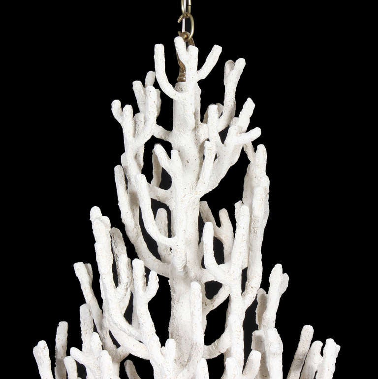 Large Custom Faux Coral Chandelier In Excellent Condition In Palm Beach, FL