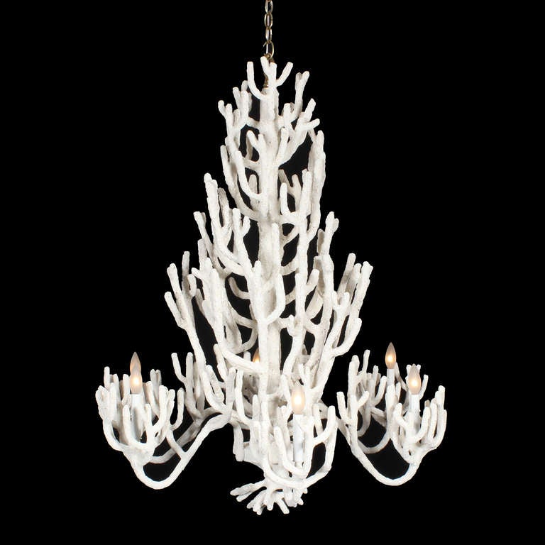 American Large Custom Faux Coral Chandelier