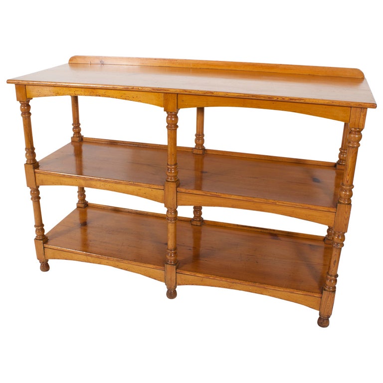 19th C. 3 Tiered English Pine Server or Set of Shelves For Sale at 1stdibs