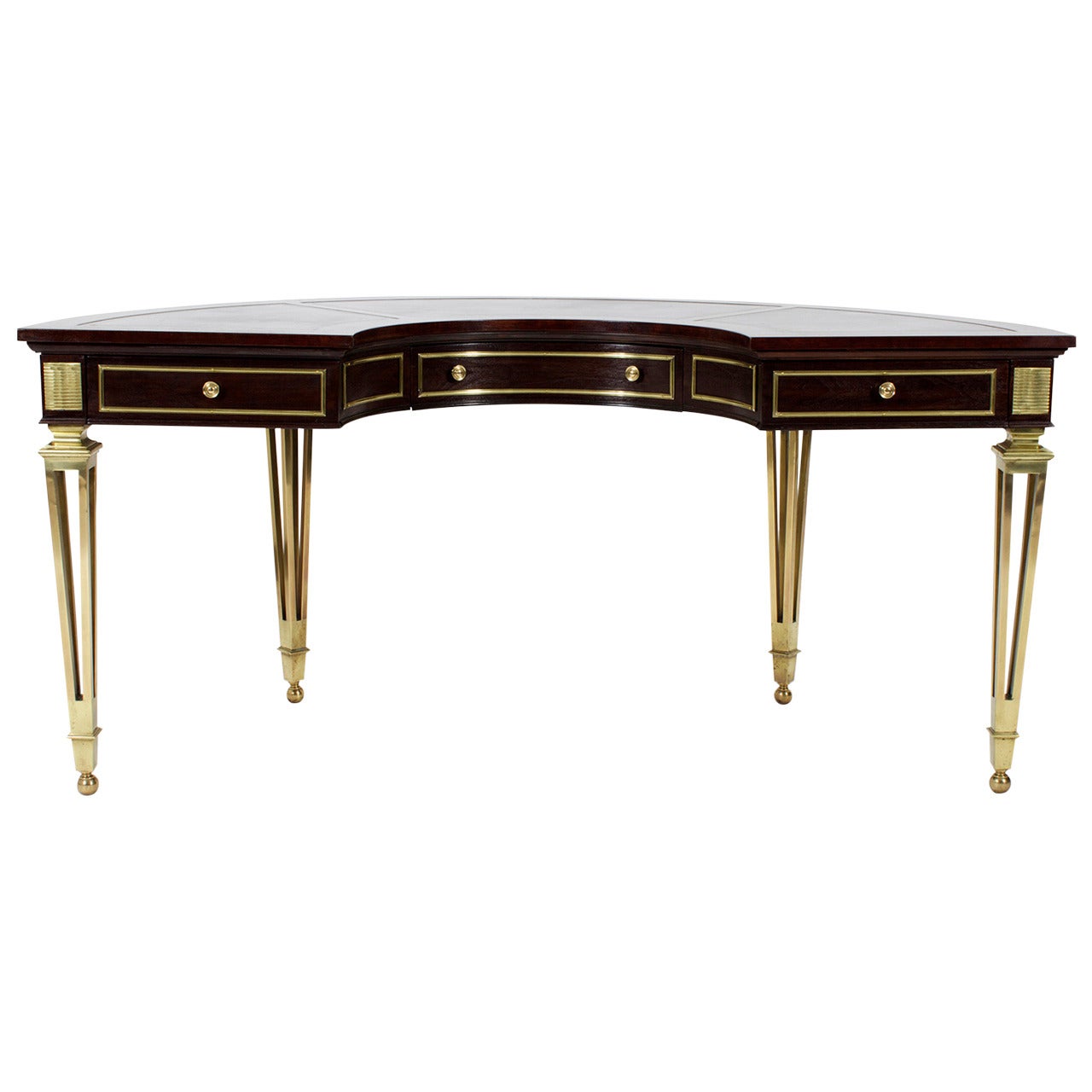 Mastercraft Demilune Desk with Bronze Legs