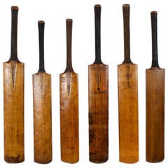 Vintage Collection of Fvie Cricket Bats, Great Color and Patina
