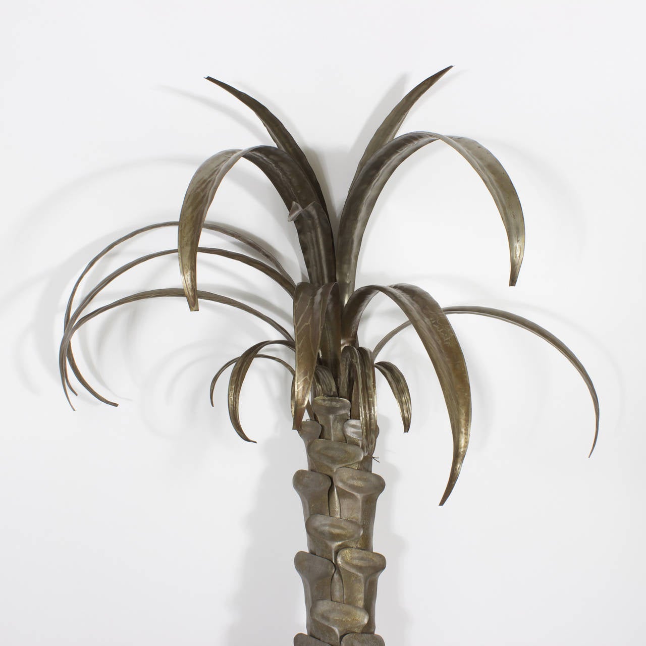 Italian Pair of Tall and Stately Wall Mounted Potted Palm Trees