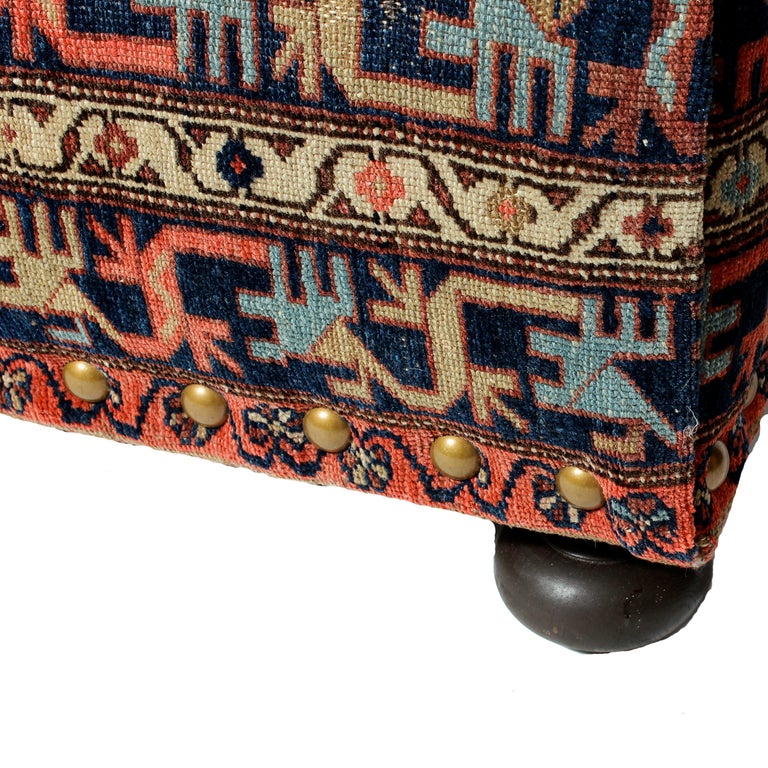 how to upholster an ottoman with a rug